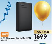 WD 5TB Elements Portable HDD-Each