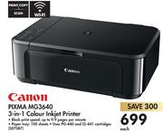 Canon Pixma MG3640 3 In 1 Colour Inkjet Printer-Each