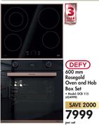 Defy 600mm Rosegold Oven & Hob Box Set DCB 115