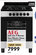 AEG 600mm 4 Burner Gas/Electric Stove CKB600A4BM
