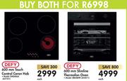 Defy 600mm Touch Control Ceran Hob DHD406A Or Defy 600mm Slimline Thermofan Oven DBO489E-Both For