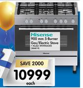 Hisense 900mm 5 Burner Gas/Electric Stove HFS90GA5ES