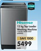 Hisense 13Kg Top Loader Washing Machine WTJA1302T