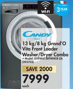 Candy 13Kg/8Kg Grand O Vita Front Loader Washer/Dryer Combo GVFW4138TWHCR-ZA