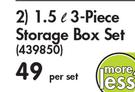 Contour 1.5L & 3 Piece Storage Box Set-Per Set
