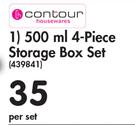 Contour 500ml 4 Piece Storage Box Set-Per Set
