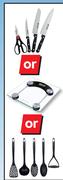 Casa 5 Piece Genoa Knife Set, Bathroom Scale Or 5 Piece Utensil Set-Each