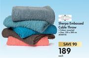 Home Living Sherpa Embossed Cable Throw-Each