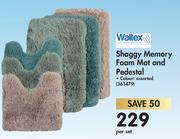 Waltex Shaggy Memory Foam Mat & Pedestal-Each