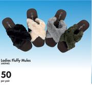 Ladies Fluffy Mules-Per Pair