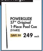 Powerglide 57" Original 1 Piece Pool cue-Each