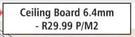 GYP Ceiling Board 6.4mm x 3.0m x 1.2m Per Sqm