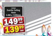 Everite Ceiling 4mm x 3.0m x 1200mm Each