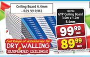 GYP Ceiling Board 6.4mm x 3.0m x 1.2m Each