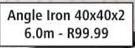 Angle Iron 6.0m-40 x 40 x 2mm 