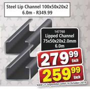 Steel Lip Channel 6.0m-100 x 50 x 20 x 2