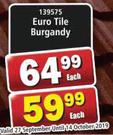 Euro Tile Burgandy-Each