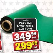 Plastic USB Green 170 Mic-3.0m x 30m Each