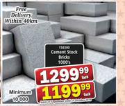 Cement Stock Bricks 1000's-Each