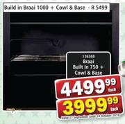 Braai Built In 1000 + Cowl & Base