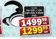 Fan USB+LED Light Hide A Blade FL69-Each.