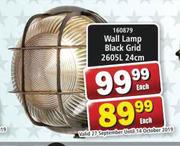 Wall Lamp Black Grid 24cm 2605L-Each
