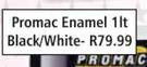 Promac Enamel 1Lt Black/White-Each
