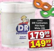 Dir Contractors PVA Paint White 20Lt-Each