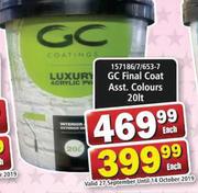Gc Final Coat Asst.Colour 20Lt-Each