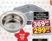 Sink CAKCW Prep Bowl 510mm 150mm Deep-Each