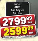 Atlas Gas Geyser 16 Litre-Each