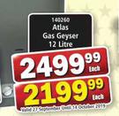 Atlas Gas Geyser 12 Litre-Each