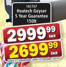 Heatech Geyser 150lt-Each