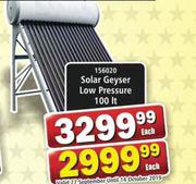 Solar Geyser Low Pressure 100lt-Each