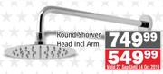 Round Shower Head Including Arm