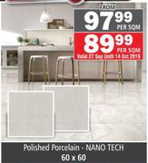 Polished Porcelain-Nano Tech Tiles 60 x 60-Per Sqm