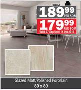 Glaze Matt Polished Porcelain Tiles 80 x 80-Per Sqm