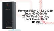 Romoss PEA40-152-2133H Zeus 40000 mAh 22.5W Fast Charging Black Power Bank
