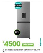 Hisense 222Ltr Met Fridge H310BIT-WD/H30BI-WD