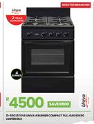 Univa 4 Burner Compact Full Gas Stove UG016BI-60 x 60