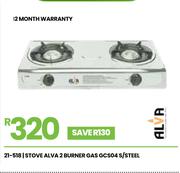 Alva 2 Burner Gas Stove GCS04