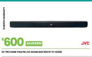 JVC 30W Home Theatre Sound Bar BT TH-N322B 23-795