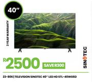 Sinotec 40" LED HD Television STL-40WG6D 23-806