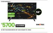 Sinotec 58" UHD 4K Smart Television STL-58S1U 23-381