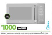 Midea 20L Silver Mirror Inverter Elec Microwave EM20/EM7P012MZ 24-244