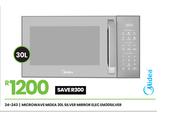 Midea 30L Silver Mirror Elec Microwave EM30SILVER 24-243