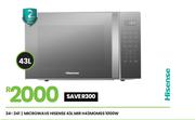 Hisense 43L MIR 1000W Microwave H43MOMSS 24-241