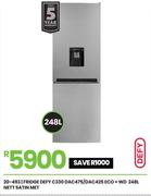 Defy 248L Nett satin MET ECO + WD Fridge C330 DAC475/DAC425 20-493