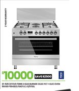 Ferre 4 Gas Burner 2 Elec PLT + Elec Oven 90 x 60 S/Steel Stove F9S42E3.FDIDTLC.I 21-525