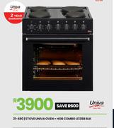 Univa Oven + Hob Stove Blk Combo U336B 21-480